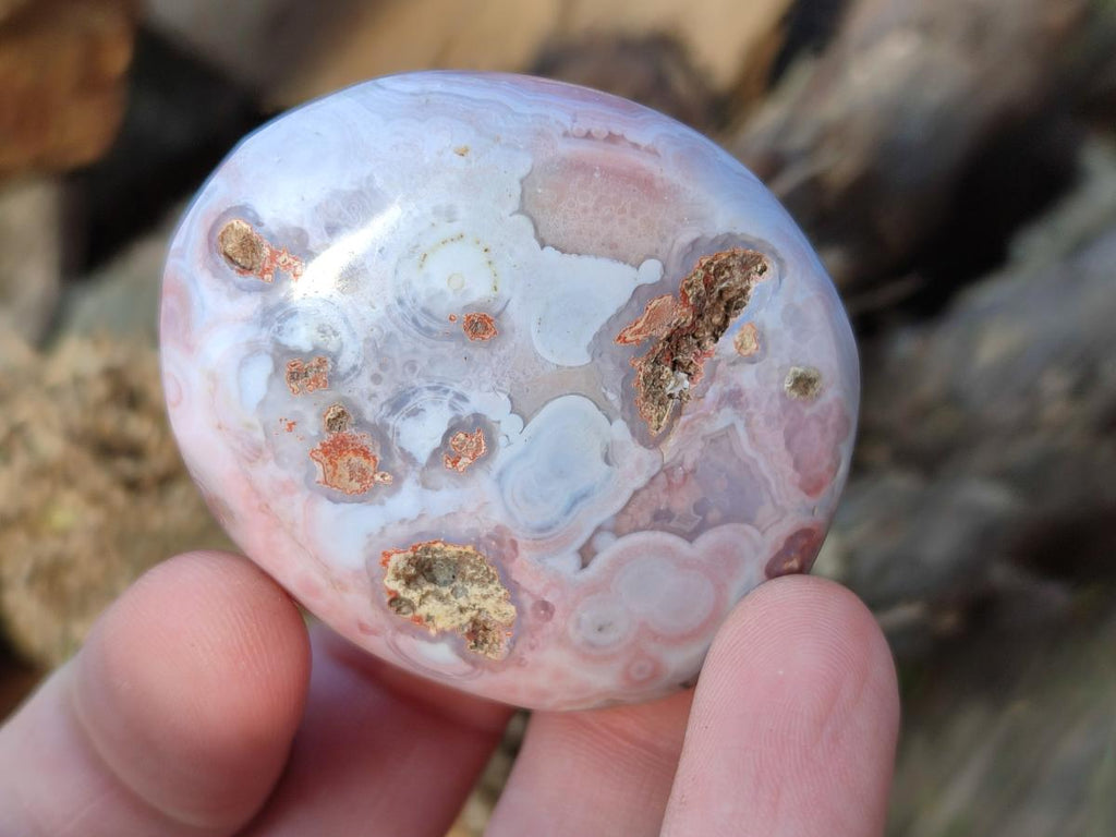 Polished Red Shashe River Agate Galets x 35 From Shashe River, Zimbabwe