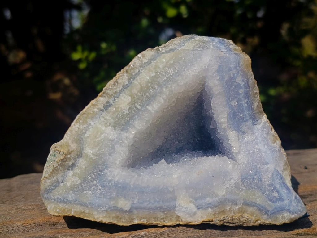 Natural Blue Lace Agate Geode Specimens x 2 From Nsanje, Malawi