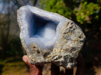 Natural Blue Lace Agate Geode Specimens x 2 From Nsanje, Malawi