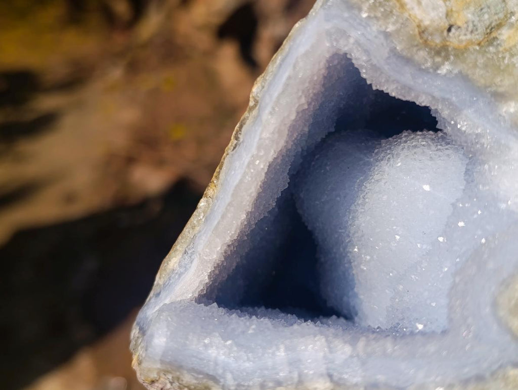 Natural Blue Lace Agate Geode Specimens x 2 From Nsanje, Malawi