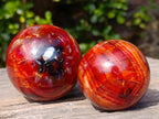 Polished Carnelian Agate Gemstone Spheres x 6 From Madagascar