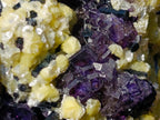 Natural Smokey and Purple Fluorite Specimens with Yellow Muscovite Mica x 15 From Erongo, Namibia