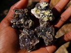 Natural Smokey and Purple Fluorite Specimens with Yellow Muscovite Mica x 15 From Erongo, Namibia