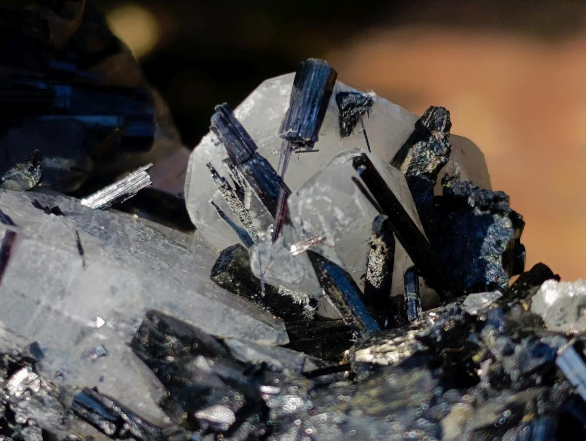 Natural Smokey Quartz Crystals with Schorl Black Tourmaline x 3 From Erongo, Namibia