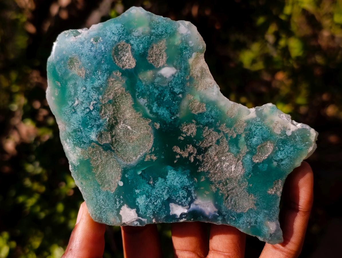Polished One Side Mtorolite Chrysoprase Slices x 6 From Mutorashanga, Zimbabwe