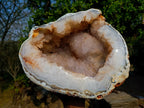 Polished and Natural XL Banded Agate with Crystalline Geode x 1 From Maintirano, Madagascar
