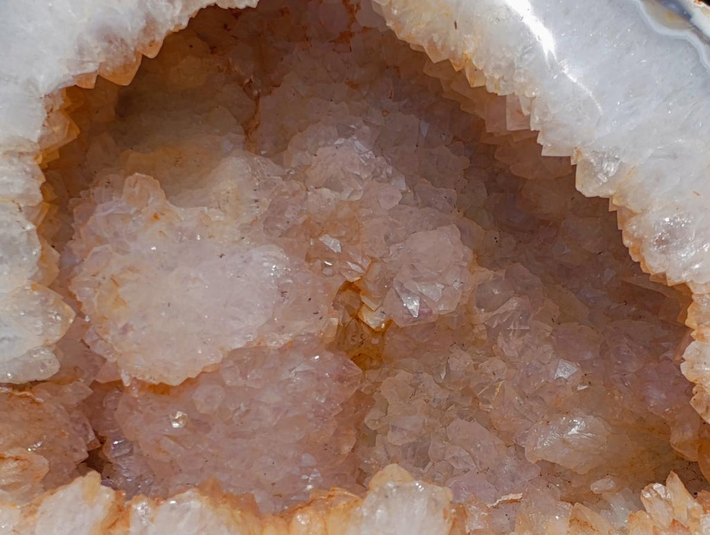 Polished and Natural XL Banded Agate with Crystalline Geode x 1 From Maintirano, Madagascar