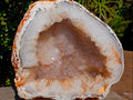 Polished and Natural XL Banded Agate with Crystalline Geode x 1 From Maintirano, Madagascar