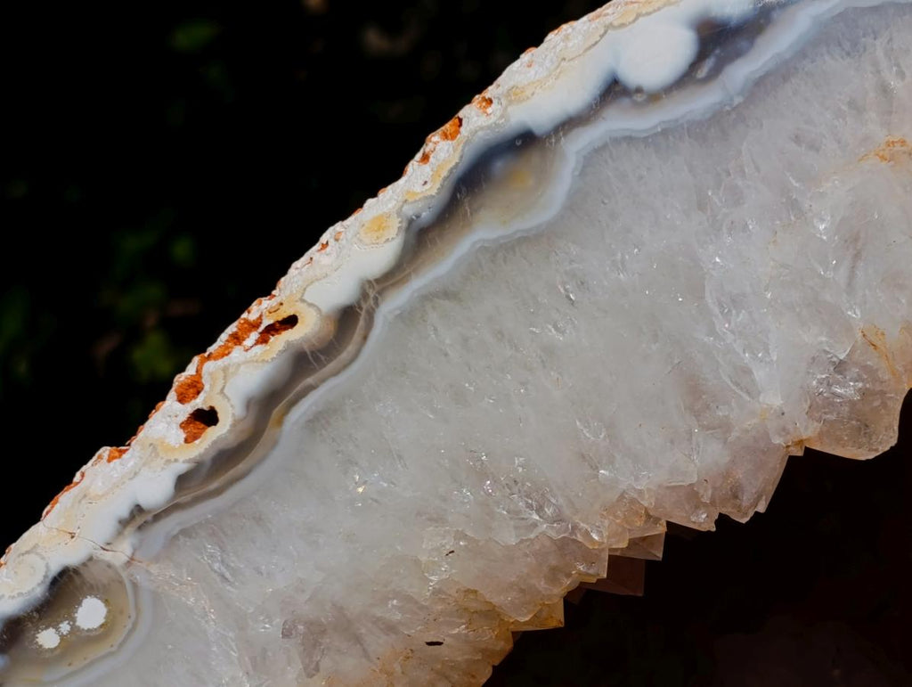 Polished and Natural XL Banded Agate with Crystalline Geode x 1 From Maintirano, Madagascar