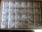 Polished Girasol Pearl Quartz Palm Stones x 24 From Ambatondrazaka, Madagascar