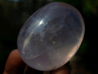 Polished Girasol Pearl Quartz Palm Stones x 24 From Ambatondrazaka, Madagascar