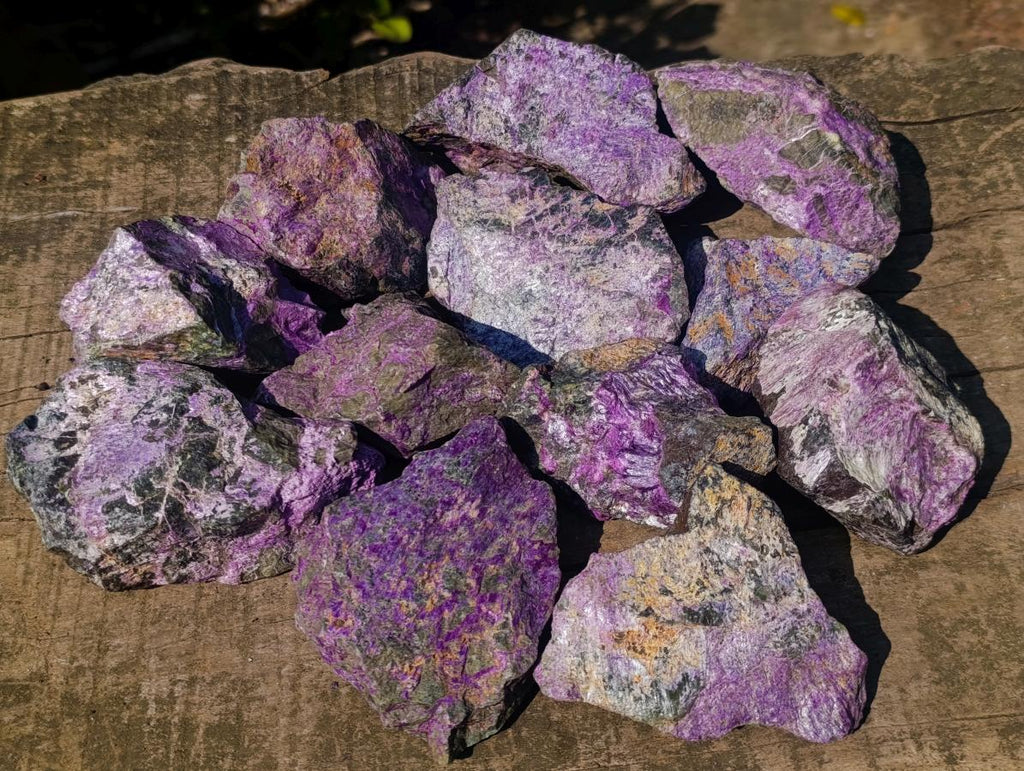 Natural Cobbed Stichtite Specimens x 12 From Barberton, South Africa