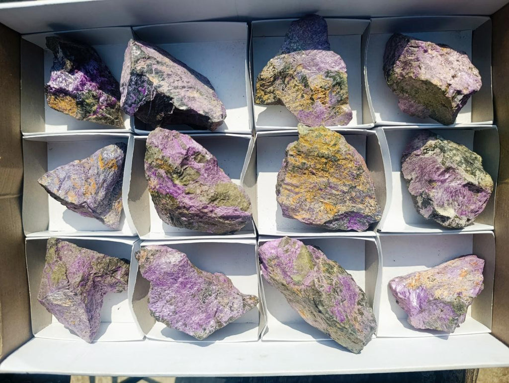 Natural Cobbed Stichtite Specimens x 12 From Barberton, South Africa