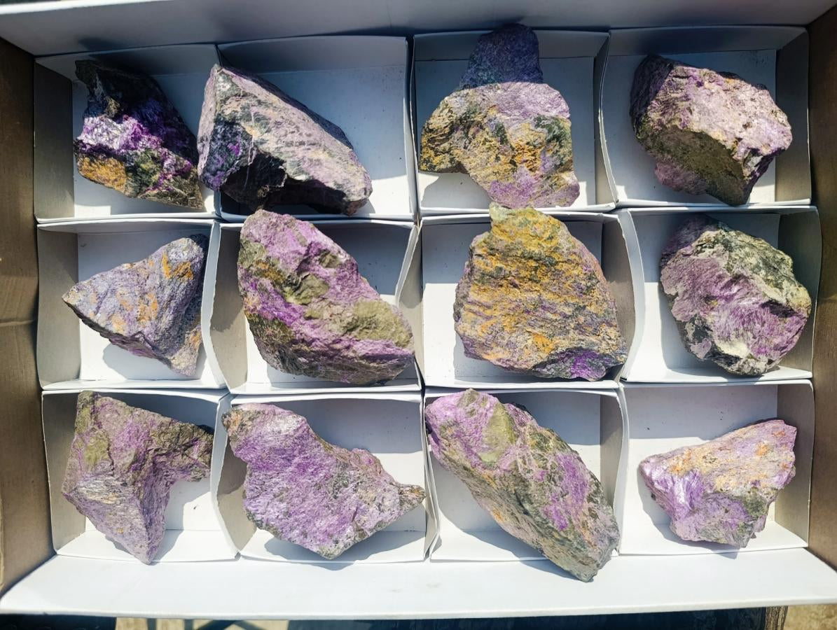 Natural Cobbed Stichtite Specimens x 12 From Barberton, South Africa