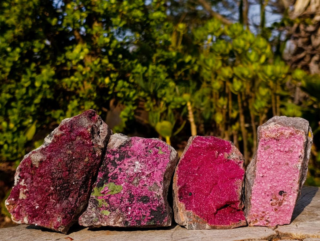 Natural Salrose Cobaltoan Dolomite Specimens x 4 From Kakanda, Congo