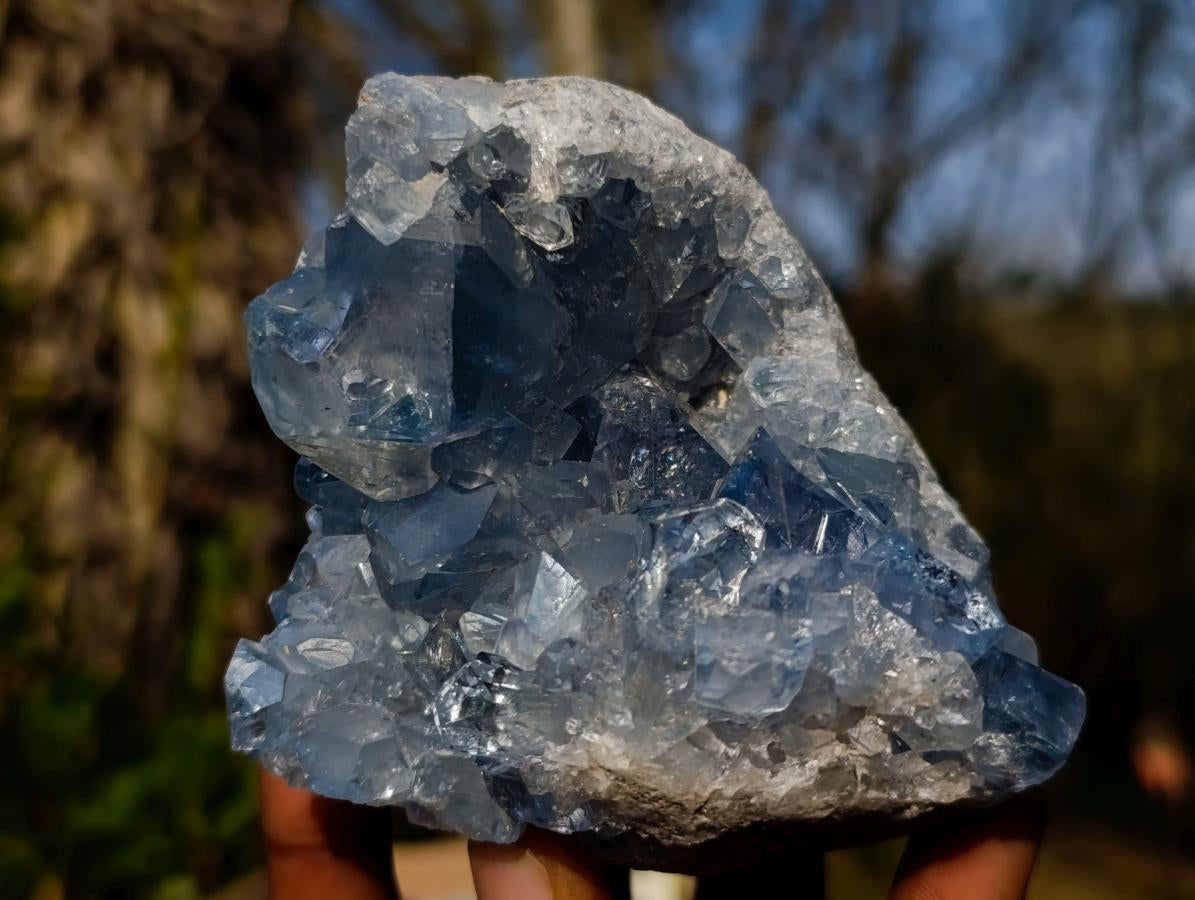 Natural Blue Celestite Specimens x 2 From Sakoany, Madagascar