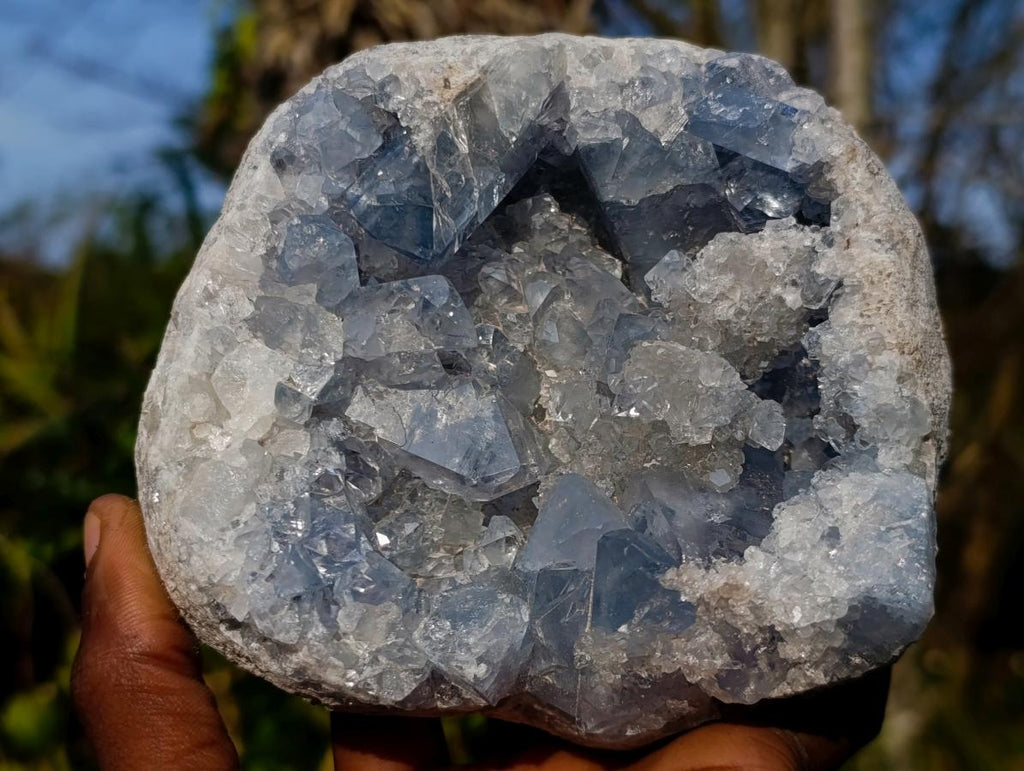Natural Blue Celestite Specimens x 2 From Sakoany, Madagascar