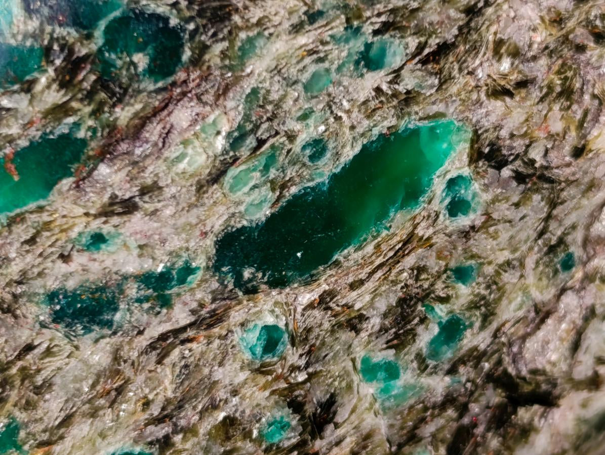 Polished Emerald Mica 'Mutokolite' Free Forms x 6 From Mutoko, Zimbabwe