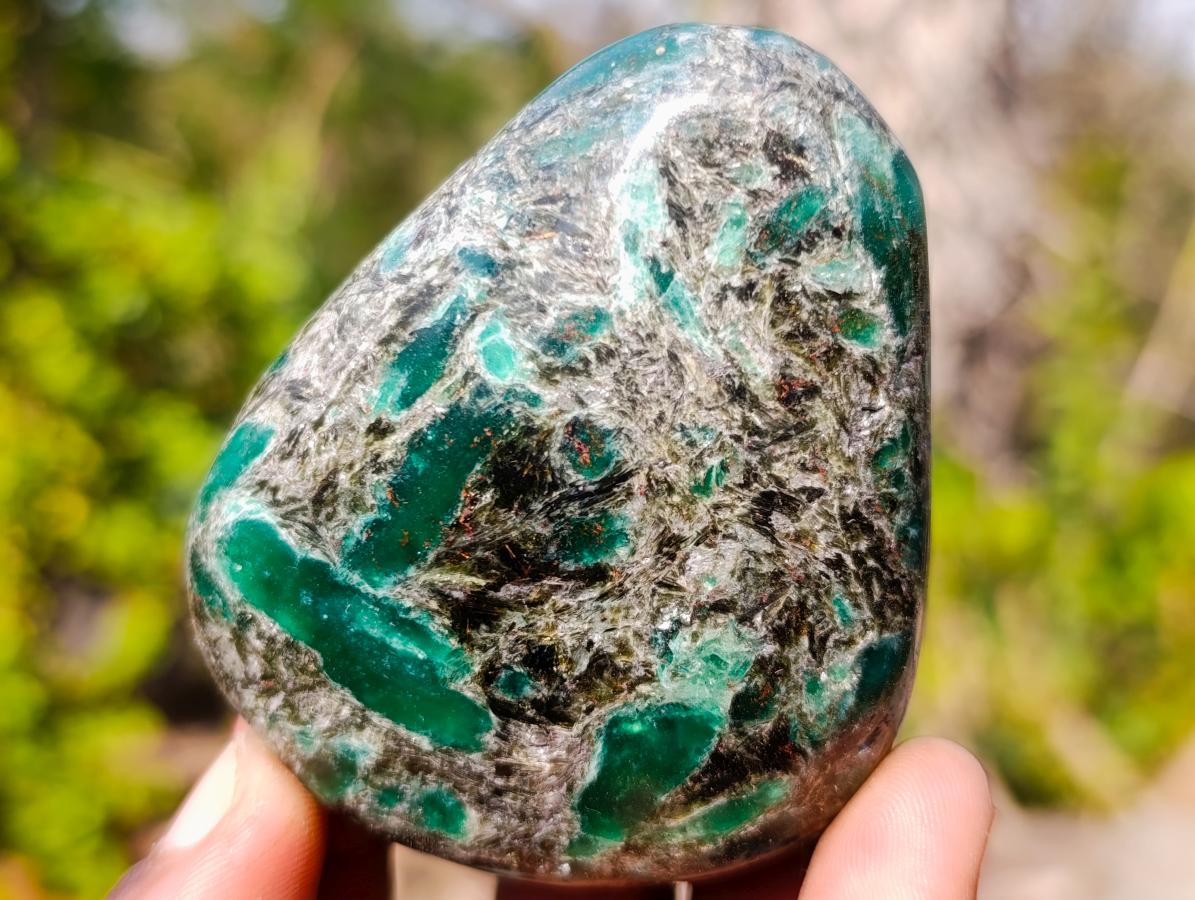 Polished Emerald Mica 'Mutokolite' Free Forms x 6 From Mutoko, Zimbabwe