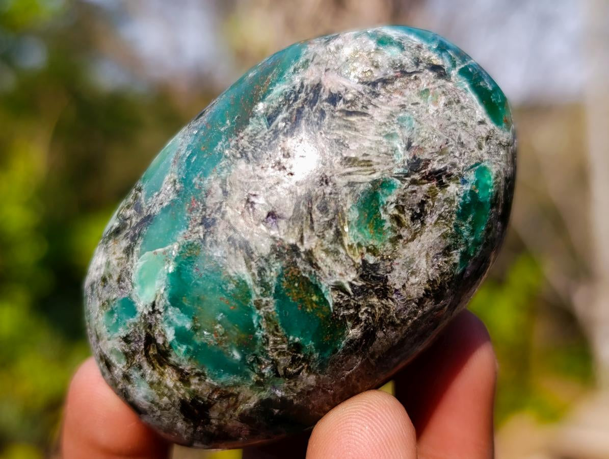Polished Emerald Mica 'Mutokolite' Free Forms x 6 From Mutoko, Zimbabwe
