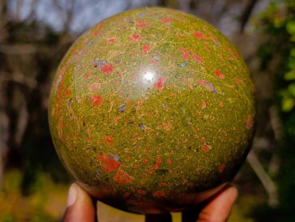 Polished Large Unakite Sphere x 1 From Messina, South Africa