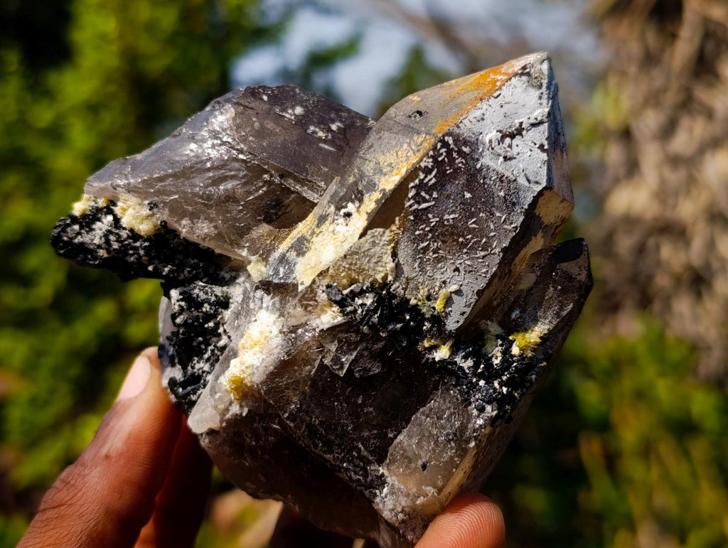 Natural Smokey Quartz Crystals with Associated Minerals x 6 From Erongo, Namibia