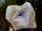 Polished One Side Blue Lace Agate Geodes x 6 From Nsanje, Malawi