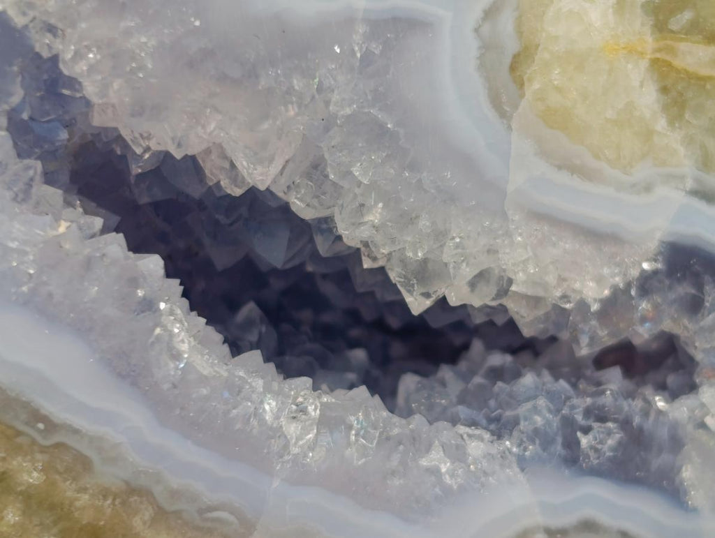 Polished One Side Blue Lace Agate Geodes x 6 From Nsanje, Malawi