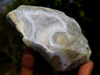 Polished One Side Blue Lace Agate Geodes x 6 From Nsanje, Malawi