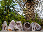Polished and Natural Agate Amethyst Geodes and Standing Display Pieces x 6 From Maintirano, Madagascar
