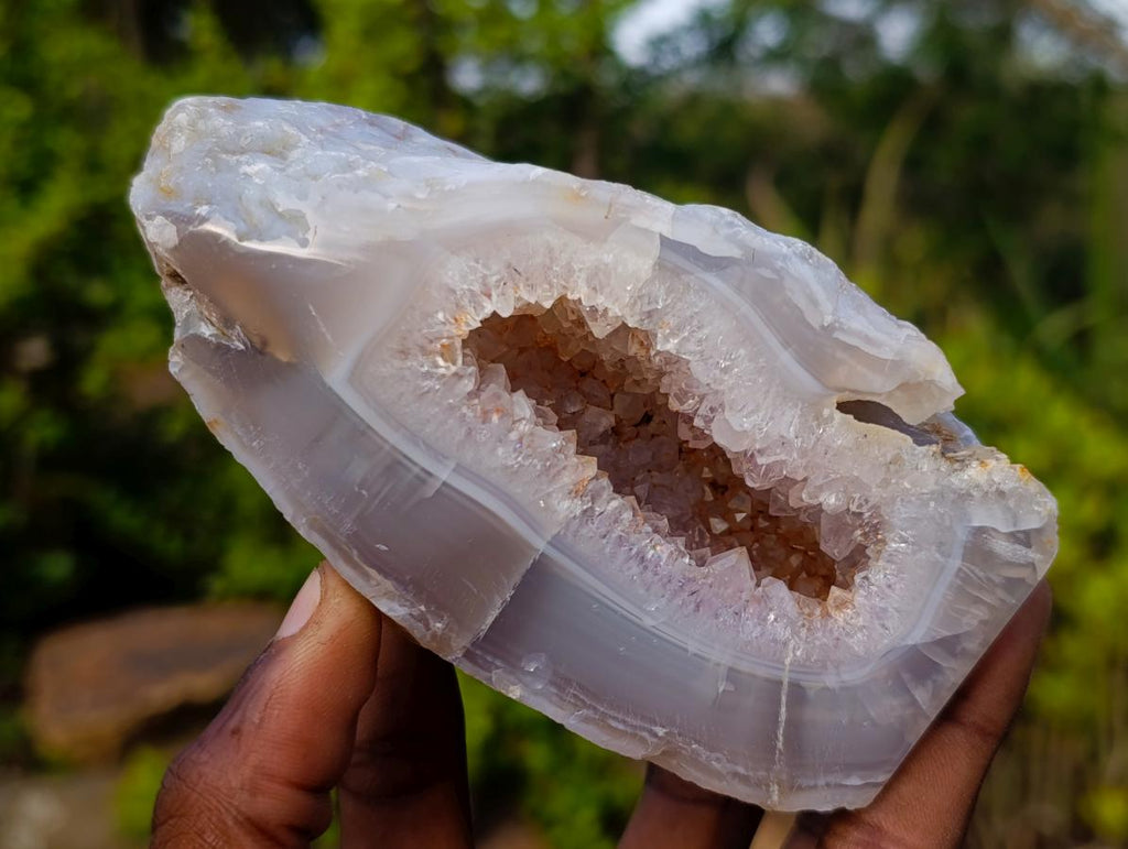 Polished and Natural Agate Amethyst Geodes and Standing Display Pieces x 6 From Maintirano, Madagascar