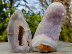 Polished and Natural Agate Amethyst Geodes and Standing Display Pieces x 6 From Maintirano, Madagascar