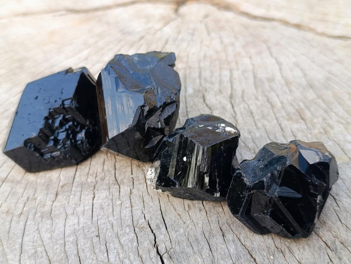 Natural Schorl Black Tourmaline Crystals x 35 From Erongo, Namibia