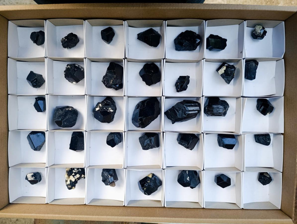 Natural Schorl Black Tourmaline Crystals x 35 From Erongo, Namibia