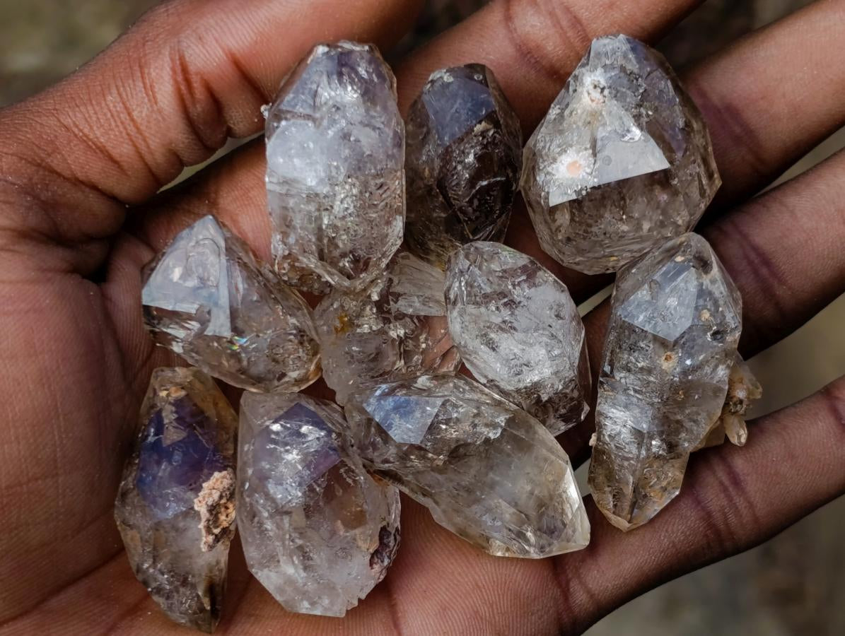 Natural Small Smokey Quartz Crystals x 35 From Brandberg, Namibia