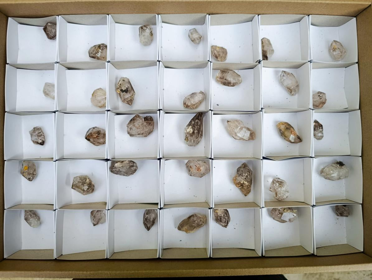 Natural Small Smokey Quartz Crystals x 35 From Brandberg, Namibia