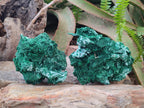 Natural Rare Malachite Pseudomorph Specimens with Associated Minerals x 2 From Kolwezi, Congo
