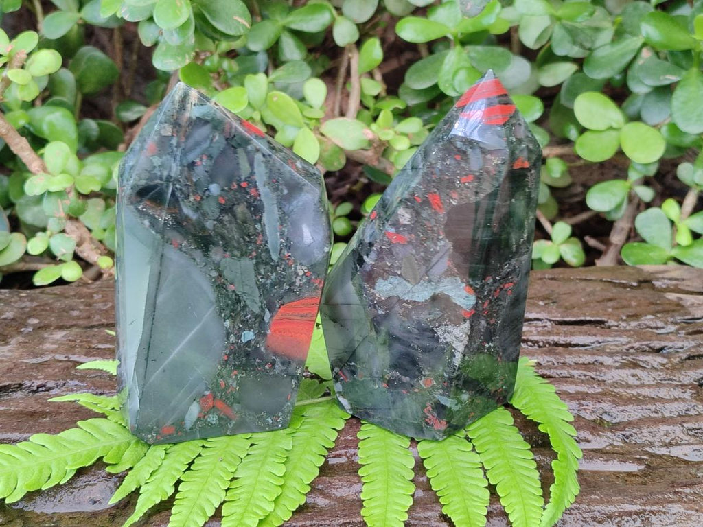Polished Bloodstone Display Crystals x 2 From Swaziland