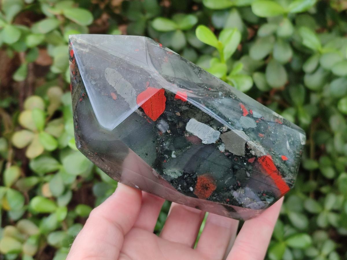 Polished Bloodstone Display Crystals x 2 From Swaziland