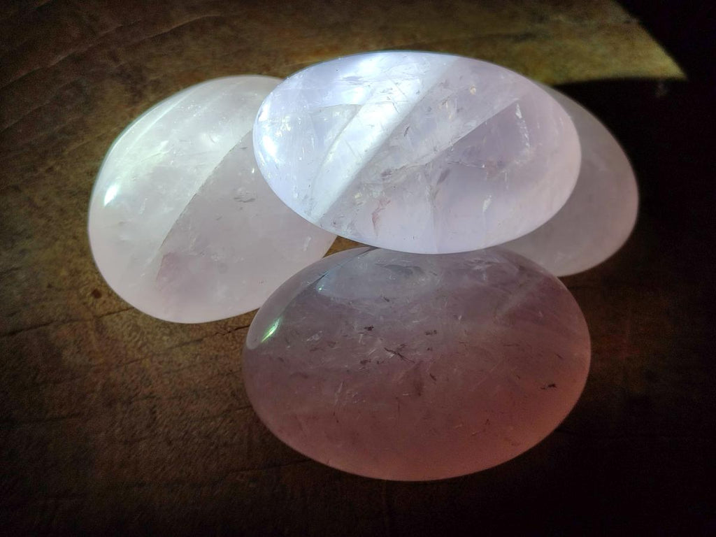 Polished Gemmy Rose Quartz Galets x 12 From Madagascar
