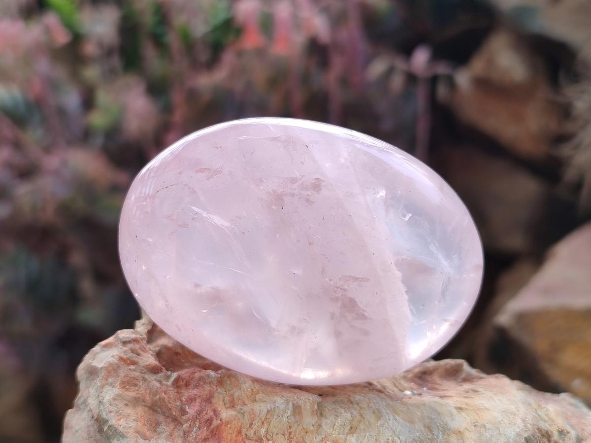 Polished Gemmy Rose Quartz Galets x 12 From Madagascar
