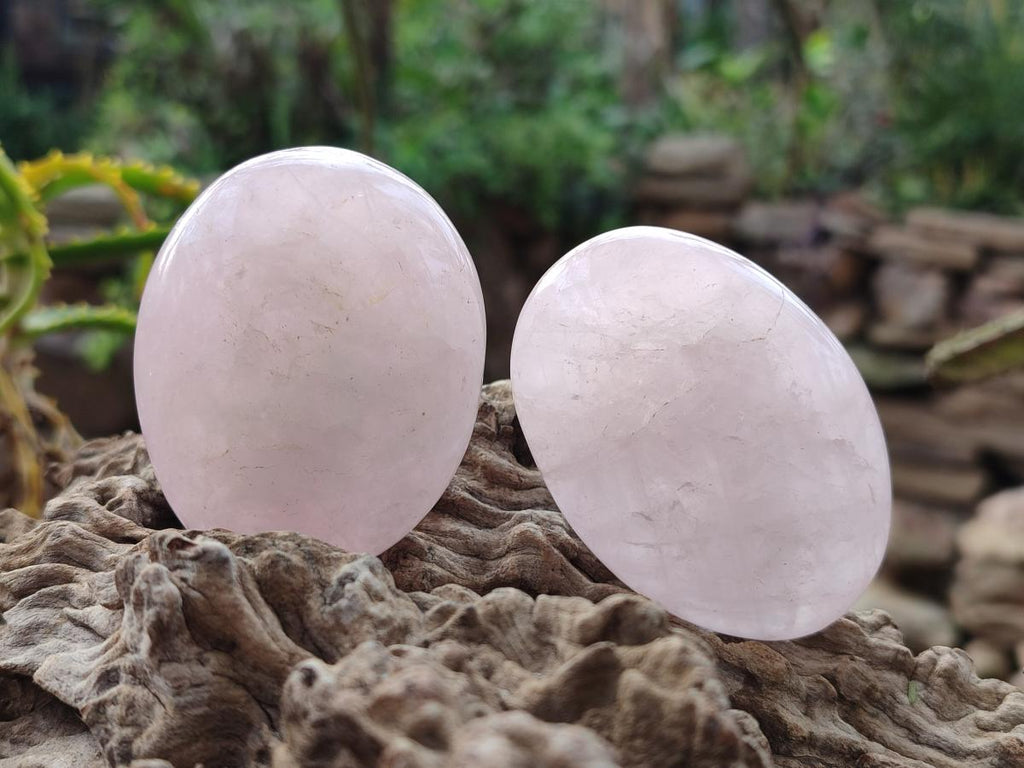 Polished Gemmy Rose Quartz Galets x 12 From Madagascar