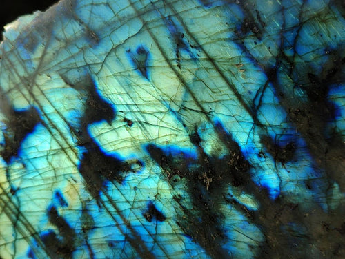 Polished Large One Side Labradorite Slices x 2 From Madagascar - Toprock Gemstones and Minerals 