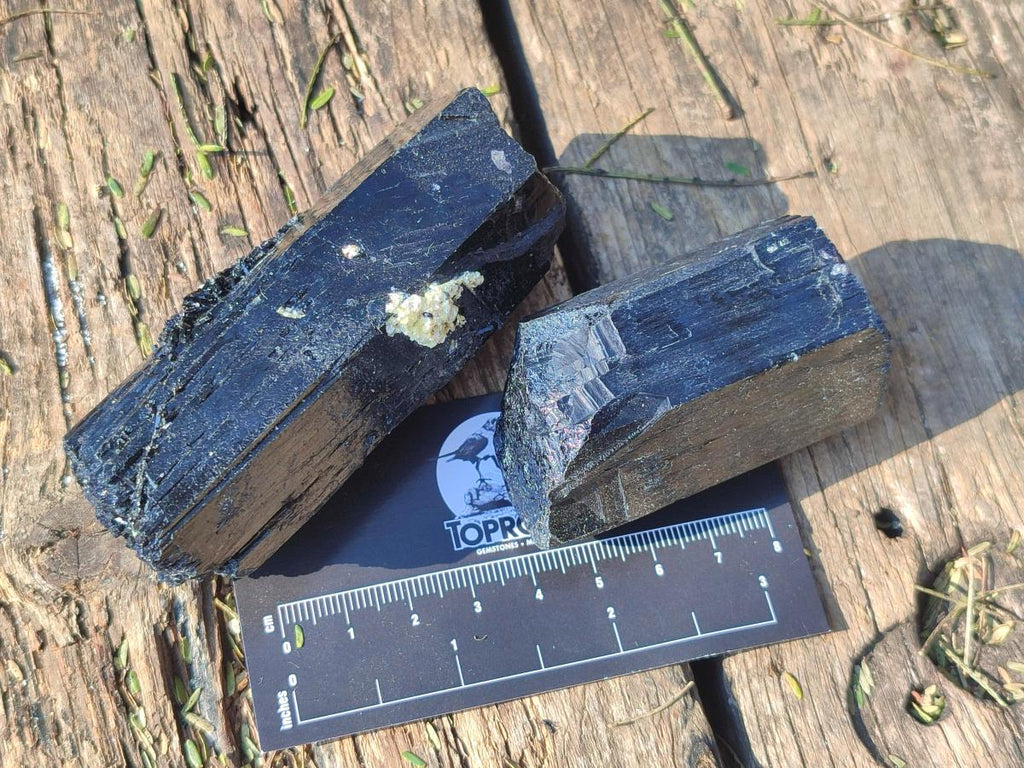 Natural Schorl Black Tourmaline Specimens x 6 From Erongo, Namibia