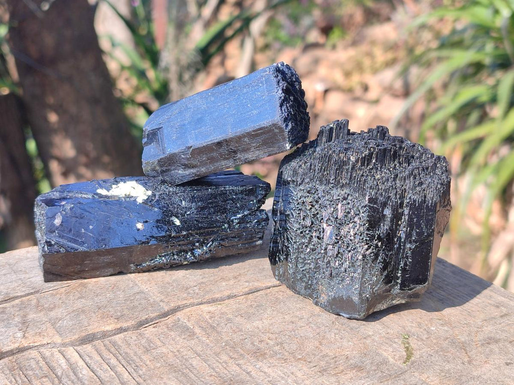 Natural Schorl Black Tourmaline Specimens x 6 From Erongo, Namibia