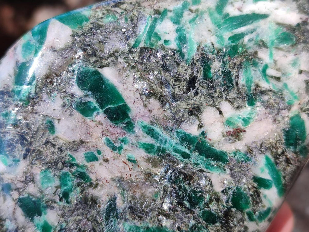 Polished Large Emerald Mica 'Mutokolite' Standing Display Piece x 1 From Mutoko, Zimbabwe