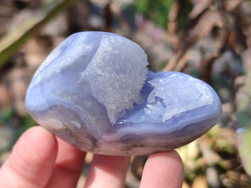 Polished and Natural Blue Lace Agate Free Forms x 12 From Nsanje, Malawi - Toprock Gemstones and Minerals 