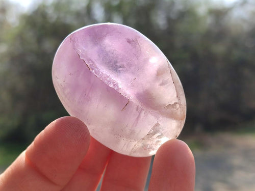 Polished Chevron Amethyst Galets x 24 From Madagascar - Toprock Gemstones and Minerals 