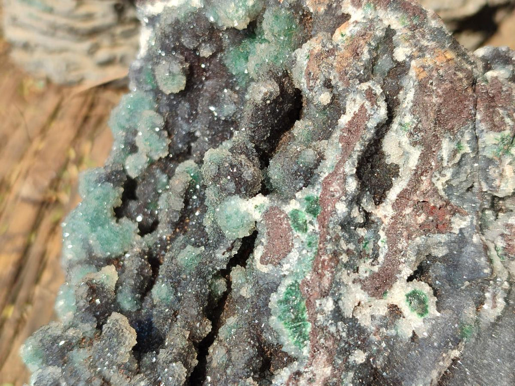 Natural Large Ball Malachite Specimen Coated with Drusy Quartz on Dolomite x 1 From Mindingi Mine, Kambove, Congo - Toprock Gemstones and Minerals 