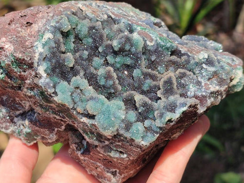 Natural Large Ball Malachite Specimen Coated with Drusy Quartz on Dolomite x 1 From Mindingi Mine, Kambove, Congo - Toprock Gemstones and Minerals 